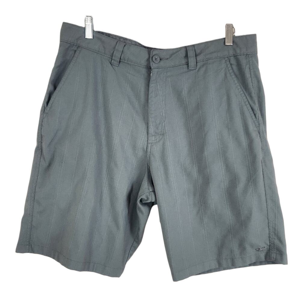 O'Neill Men's Carson Classic Walk Shorts 36 Gray Pinstriped Chinos